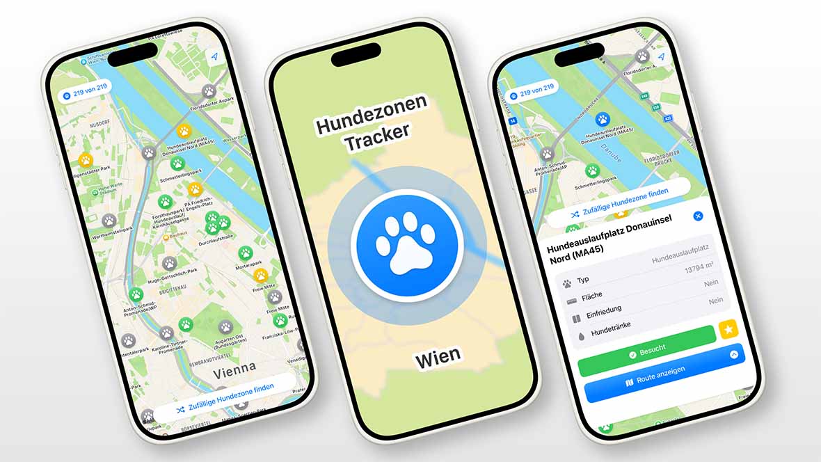 Hundezonen Tracker App preview screenshots