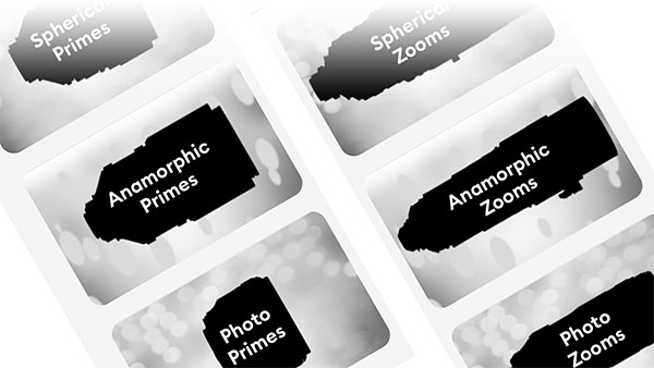 Six different lens categories to choose from